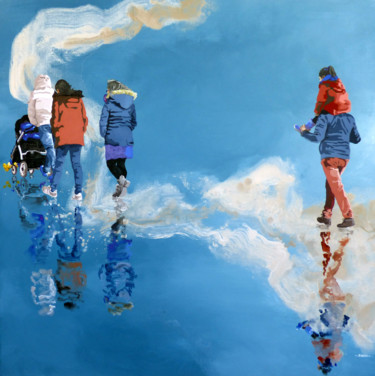reflet d'un dimanche Peinture intitulée "reflet d'un dimanche" par Sandrine Gergaud, Œuvre d'art originale, Acrylique Monté sur Châssis en bois