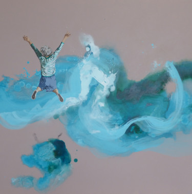 gratitude iodée Peinture intitulée "gratitude iodée" par Sandrine Gergaud, Œuvre d'art originale, Acrylique Monté sur Châssis en bois