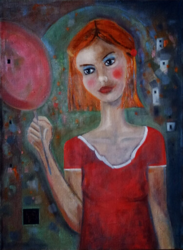 Картина под названием "Летающий дом" - Игорь Бондаренко, Подлинное произведение искусства, Масло