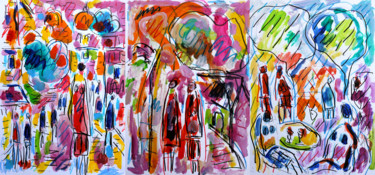 Painting titled "Rue de l'Art Moderne" by Jean Mirre, Original Artwork, Oil