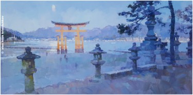 Miyajima at night 绘画 标题为“Miyajima at night” 由Alex Hook Krioutchkov, 原创艺术品, 油 安装在木质担架架上
