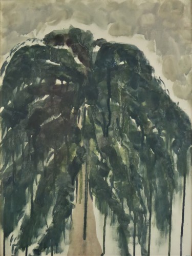 Painting titled "le pin de l'hôpital" by Giulia Archer, Original Artwork, Oil