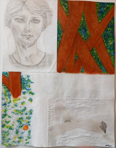 "Lagune et mangrove" başlıklı Kolaj Sylvain Zabeth tarafından, Orijinal sanat, Akrilik