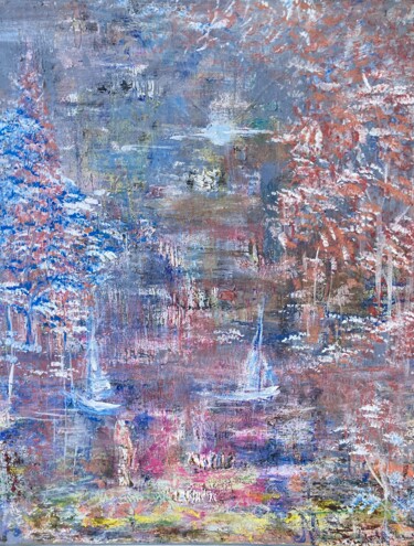 Painting titled "УЕДИНЕНИЕ. ПЕЙЗАЖ В…" by Matilda Sobolevskaia, Original Artwork, Acrylic