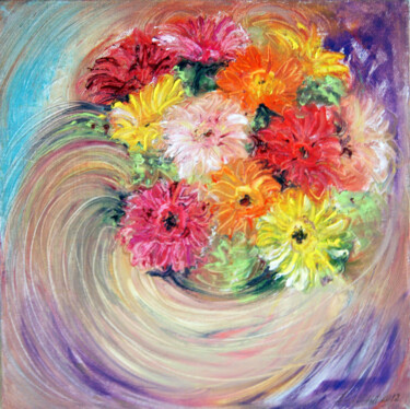 GERBERS-office art, wall decor, home decor, gift idea 绘画 标题为“GERBERS-office art,…” 由Elena Ilina, 原创艺术品, 丙烯