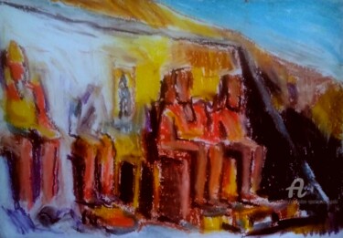 Duo dixi Misr dixhuitieme virtuel expos.Abu Simbel temple Картина под названием "Duo dixi Misr dixhu…" - Slobodan Spasojevic (Spaki), Подлинное произведение искусства, Пастель
