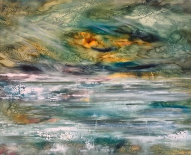 Rushing waters Painting titled "Rushing waters" by Khrystyna Kozyuk, Original Artwork, Oil