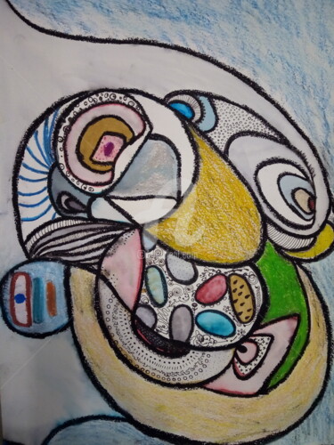Painting titled "Round and arround" by Sónia Marcos, Original Artwork, Pastel