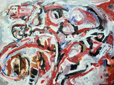 Painting titled "Going Forward" by Andrew Walaszek, Original Artwork, Acrylic Mounted on Cardboard