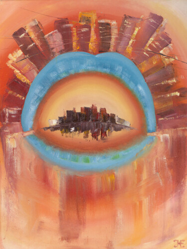 Broadcast. Oil painting on canvas 「Broadcast. Oil pain…」というタイトルの絵画 Katerina Zhuchenko (RedHeadKat)によって, オリジナルのアートワーク, オイル