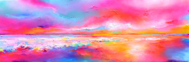 Painting titled "New Horizon 150" by Roxana Gabriela Soos, Original Artwork, Acrylic