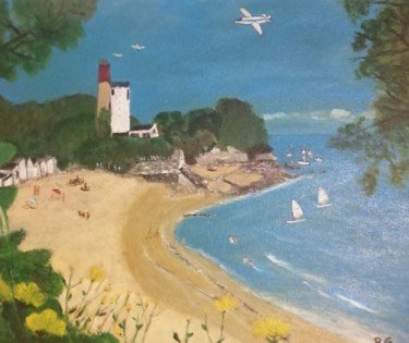 Peinture intitulée "L anse rouge" par Bruno Grégory (BG), Œuvre d'art originale, Acrylique