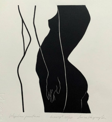 Wspólna przestrzeń Impressões e gravuras intitulada "Wspólna przestrzeń" por Luiza Kasprzyk, Obras de arte originais, Linoleogravura