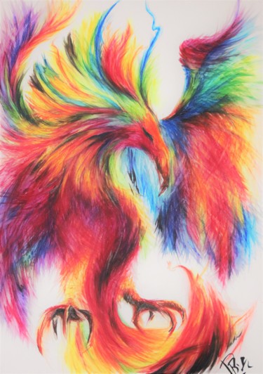 The Phoenix Resurrection Drawing titled "The Phoenix Resurre…" by Dominika Bartková, Original Artwork, Pastel