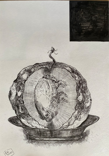 wertw. / Like Water for Chocolate - {$M} 图画 标题为“wertw. / Like Water…” 由Leni Smoragdova, 原创艺术品, 标记