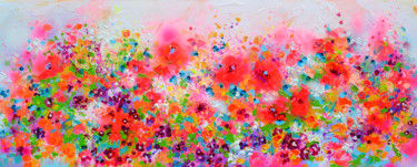 Poppies Field Painting titled "Poppies Field" by Roxana Gabriela Soos, Original Artwork, Acrylic