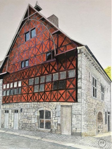 Dessin intitulée "La "maison espagnol…" par Pierre Bayet, Œuvre d'art originale, Crayon