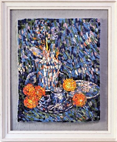 Mosaic painting "Still life with oranges" 雕塑 标题为“Mosaic painting "St…” 由Tatiana Fololeeva, 原创艺术品, 镶嵌