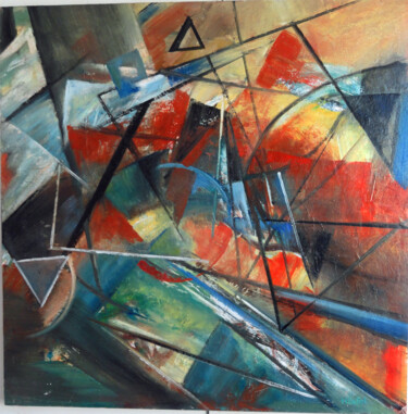 제목이 "Lignes brisées"인 미술작품 Lefolhub로, 원작, 기름