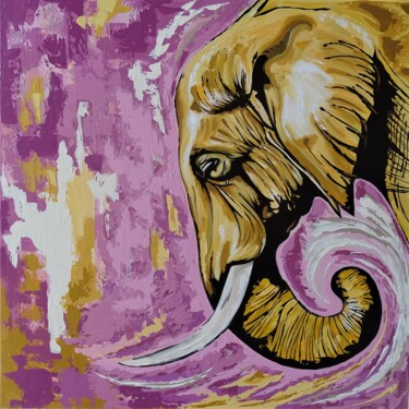 绘画 标题为“Abstract elephant” 由Livien Rózen, 原创艺术品, 丙烯