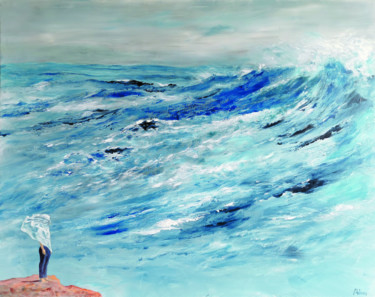 Painting titled "Code: 4ème Vague" by Michel Adam, Original Artwork, Acrylic