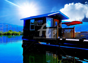 Canada - House at Osoyoos Lake Photographie intitulée "Canada - House at O…" par Clement Tsang, Œuvre d'art originale, Photographie numérique