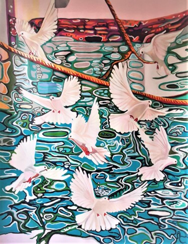 绘画 标题为“Summer reflections” 由Alexandra Djokic, 原创艺术品, 丙烯