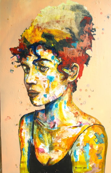 Peinture intitulée "retapée" par Pascal Fairier, Œuvre d'art originale, Acrylique