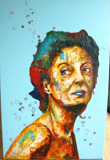 Peinture intitulée "Bleue Susan" par Pascal Fairier, Œuvre d'art originale, Acrylique