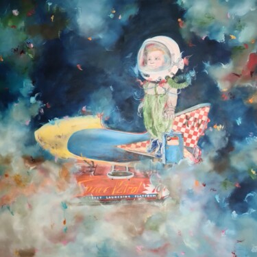 Spacebaby. Towards the Stars. Painting titled "Spacebaby. Towards…" by Lena Applebaum, Original Artwork, Oil