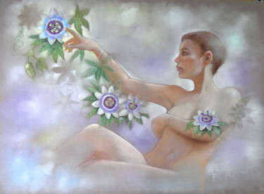 제목이 ""passionnément""인 그림 Christine Mergnat로, 원작, 파스텔