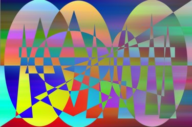 Arts numériques intitulée "night abstrait colo…" par Gaudi .C, Œuvre d'art originale, Travail numérique 2D