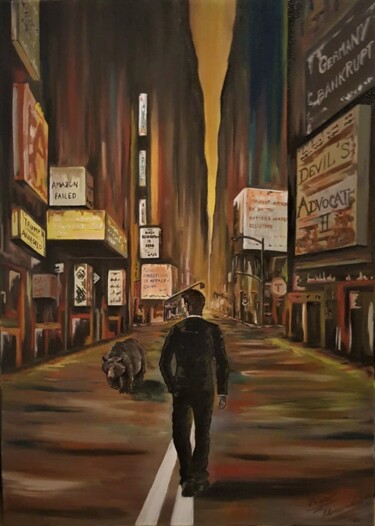 Pittura intitolato "Lungo cammino" da Alessandro Rizzo, Opera d'arte originale, Olio