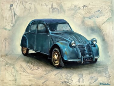 绘画 标题为“La 2 Cv” 由Eric Ballestra, 原创艺术品, 油