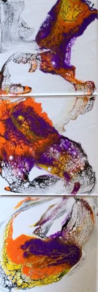 Malerei mit dem Titel "Triptyque" von Marie-Pascale Le Goff (L’île à L’eau), Original-Kunstwerk, Acryl