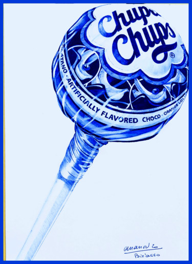 Drawing titled "Chupa Chups" by Ananou, Original Artwork, Ballpoint pen