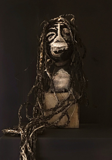 Textilkunst mit dem Titel "Art brut sculpture…" von Annesailor, Original-Kunstwerk, Tapisserie
