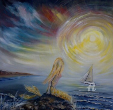Sirène et le marin "Sirène et le marin" başlıklı Tablo Syrène tarafından, Orijinal sanat, Petrol