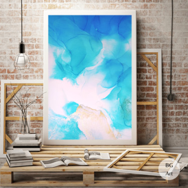 绘画 标题为“Abstrato Água - 80x…” 由Bruna Gabardo, 原创艺术品, 颜料