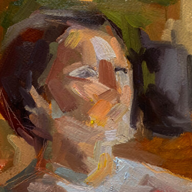 Schilderij getiteld "Face turned to the…" door Ekaterina Belukhina, Origineel Kunstwerk, Olie