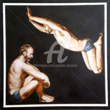 Double Portrait-II,The PKF Grant,2003,New York Peinture intitulée "Double Portrait-II,…" par Stanislav Bojankov, Œuvre d'art originale, Acrylique