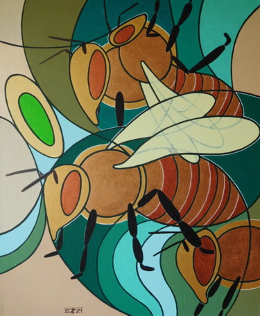 Keep the Bees Pintura intitulada "Keep the Bees" por Svetlozar Tenov, Obras de arte originais, Acrílico