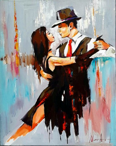 제목이 "Dance of love (40x5…"인 미술작품 Narek Jaghacpanyan로, 원작, 기름 나무 들것 프레임에 장착됨