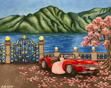 Day on Lake Como Painting titled "Day on Lake Como" by Anastasia Kurganova, Original Artwork, Oil