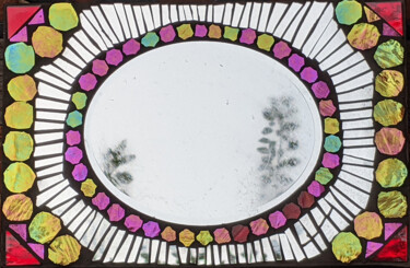 Design intitulée "Mirror in Reds" par Ruta Sevo, Œuvre d'art originale, Art de la table