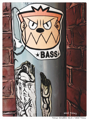 Tokyo Graffiti No.4: A Lampost Arte digital titulada "Tokyo Graffiti No.4…" por Wilf Tilley, Obra de arte original, Trabajo Digital 2D