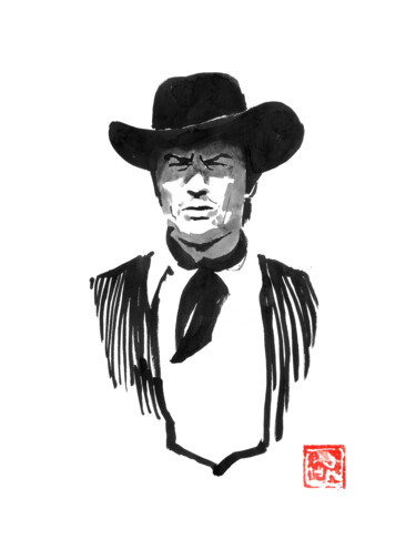 图画 标题为“alain delon” 由Péchane, 原创艺术品, 水彩