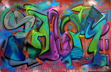 Peinture intitulée "Tag n°2116" par Saname, Œuvre d'art originale, Bombe aérosol