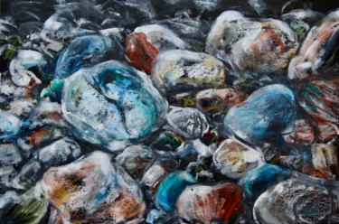 绘画 标题为“Riverstones” 由Daniel Rohrbach, 原创艺术品, 粉彩
