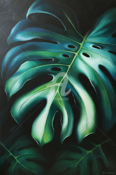 Painting titled "Монстера/ Monstera" by Viktoria Zotova, Original Artwork, Acrylic